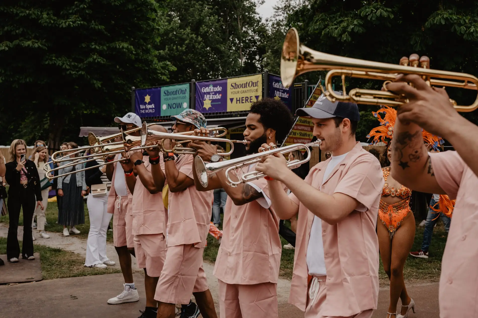 Trompettisten en Trombonisten op Open Air festival